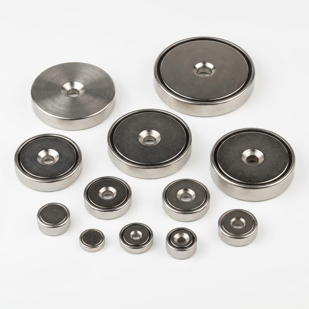 Pot magnets with mounting