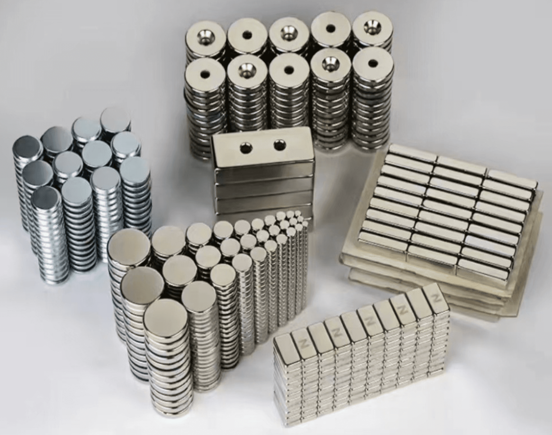 Assorted neodymium block magnet shapes